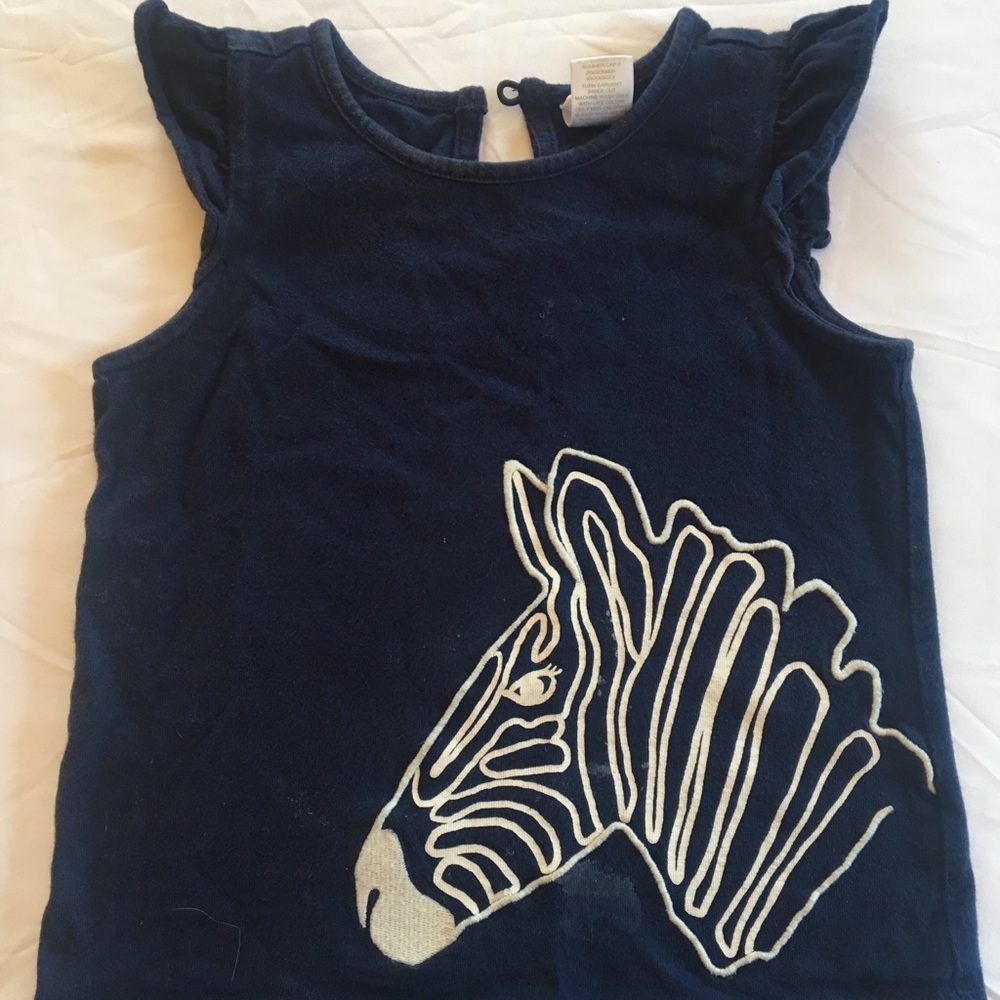 Janie and Jack Girls Zebra Top Toddler Size 3
